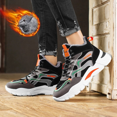 vīriešu zābaki 2023 Jaunas Ziemas Čības Siltas Vīriešu Kurpes Ūdensizturīgs Neslīdošs Plīša kedas Vīriešu teniskurpes Zābaki Vīriešu kedas Ziemas