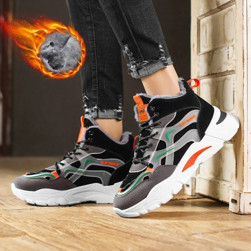 vīriešu zābaki 2023 Jaunas Ziemas Čības Siltas Vīriešu Kurpes Ūdensizturīgs Neslīdošs Plīša kedas Vīriešu teniskurpes Zābaki Vīriešu kedas Ziemas