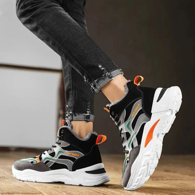 vīriešu zābaki 2023 Jaunas Ziemas Čības Siltas Vīriešu Kurpes Ūdensizturīgs Neslīdošs Plīša kedas Vīriešu teniskurpes Zābaki Vīriešu kedas Ziemas