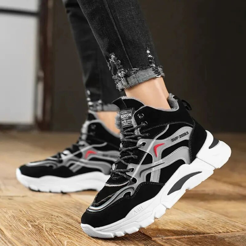 vīriešu zābaki 2023 Jaunas Ziemas Čības Siltas Vīriešu Kurpes Ūdensizturīgs Neslīdošs Plīša kedas Vīriešu teniskurpes Zābaki Vīriešu kedas Ziemas