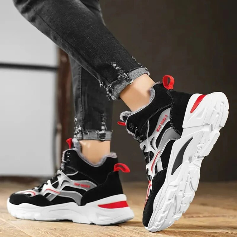 vīriešu zābaki 2023 Jaunas Ziemas Čības Siltas Vīriešu Kurpes Ūdensizturīgs Neslīdošs Plīša kedas Vīriešu teniskurpes Zābaki Vīriešu kedas Ziemas