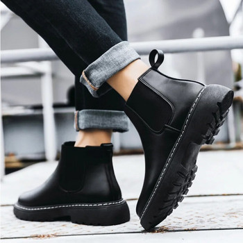 Μόδα Φθινοπωρινές και Χειμερινές Ανδρικές Κοντές Μπότες Trend Casual Παπούτσια Δερμάτινες μπότες Στρατιωτικές Μπότες Ανδρικά Δερμάτινα Παπούτσια Chelsea Boots