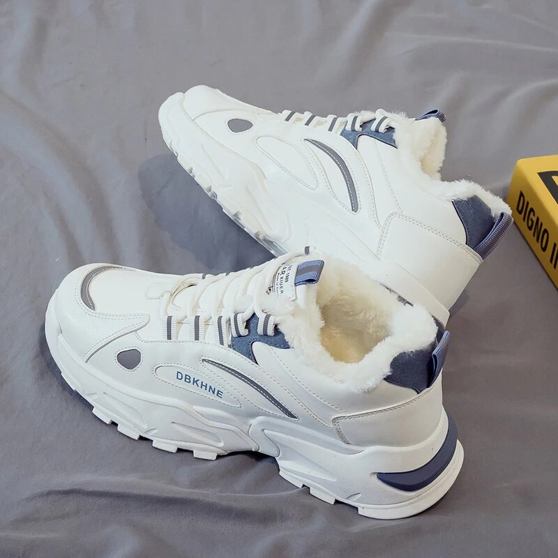 Ανδρικές κοντές μπότες χειμερινής μόδας βελούδινες ζεστές ανδρικές μπότες χιονιού αδιάβροχα δερμάτινα ανδρικά παπούτσια εξωτερικού χώρου Ανδρικά αθλητικά παπούτσια