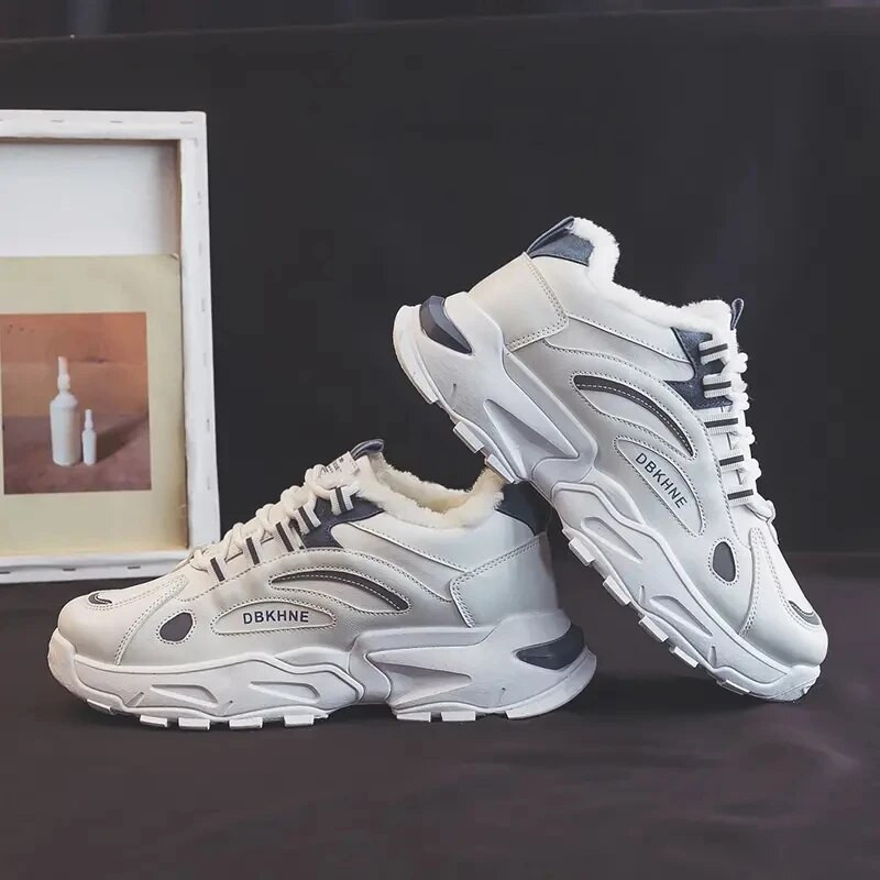 Ανδρικές κοντές μπότες χειμερινής μόδας βελούδινες ζεστές ανδρικές μπότες χιονιού αδιάβροχα δερμάτινα ανδρικά παπούτσια εξωτερικού χώρου Ανδρικά αθλητικά παπούτσια