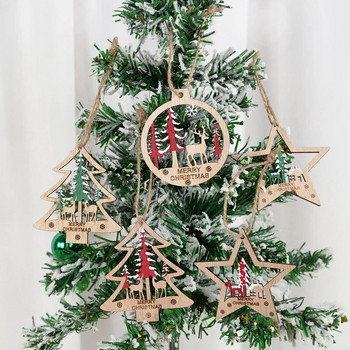 6 τμχ Κούφι χριστουγεννιάτικο δέντρο άλκες Ξύλινα μενταγιόν Χριστουγεννιάτικα στολίδια Χριστουγεννιάτικου πάρτι Καλή χρονιά Navidad Παιδικά δώρα