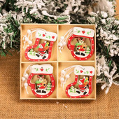 12gab Ziemassvētku rotājumi mājām Sniegpārsliņas Ziemassvētku eglīte Piekārti Koka Kuloni Jaungada Ziemassvētku dekors Koka amatniecība Dāvanas dzimšanas dienā