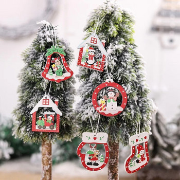 12 τμχ Χριστουγεννιάτικα στολίδια για το σπίτι Νιφάδες χιονιού Χριστουγεννιάτικο δέντρο Κρεμαστά ξύλινα μενταγιόν Πρωτοχρονιά Χριστουγεννιάτικη διακόσμηση Ξύλινες χειροτεχνίες Natal Gifts