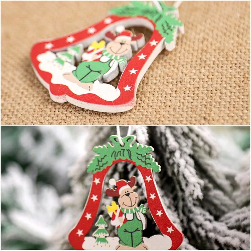 12gab Ziemassvētku rotājumi mājām Sniegpārsliņas Ziemassvētku eglīte Piekārti Koka Kuloni Jaungada Ziemassvētku dekors Koka amatniecība Dāvanas dzimšanas dienā