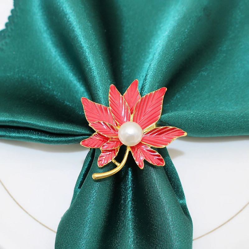 8Gb Kļavu lapu salvešu gredzeni rudens Pateicības dienai Woodland Birthday Baby Shower Lauku stila kāzu ballīšu rotājumi HWH204