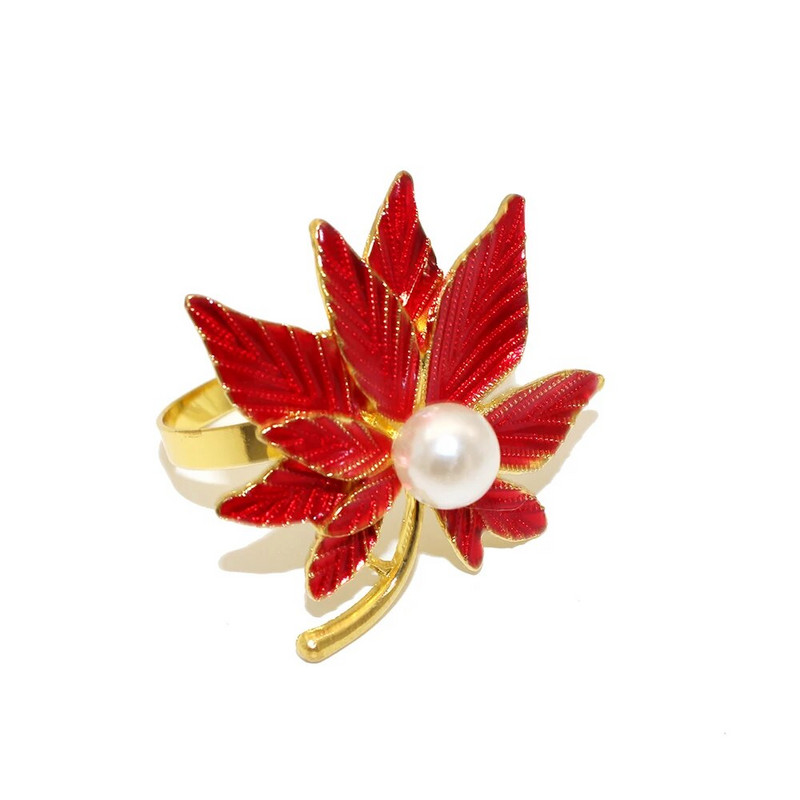 8Gb Kļavu lapu salvešu gredzeni rudens Pateicības dienai Woodland Birthday Baby Shower Lauku stila kāzu ballīšu rotājumi HWH204