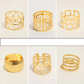 6gab Zelta gredzenu salvešu turētāji Metāla salvešu turētāji galda dekorēšanai Ziemassvētku kāzu ballītei Pateicības salvete sprādzes