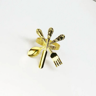 6gab Zelta gredzenu salvešu turētāji Metāla salvešu turētāji galda dekorēšanai Ziemassvētku kāzu ballītei Pateicības salvete sprādzes