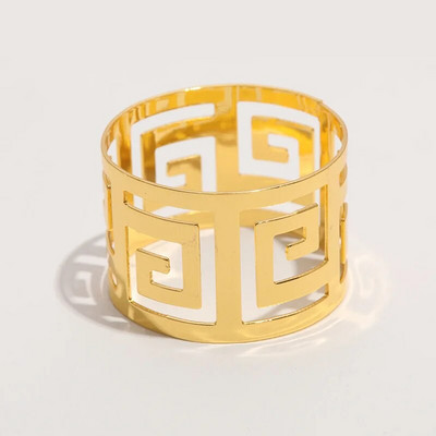 6gab Zelta gredzenu salvešu turētāji Metāla salvešu turētāji galda dekorēšanai Ziemassvētku kāzu ballītei Pateicības salvete sprādzes