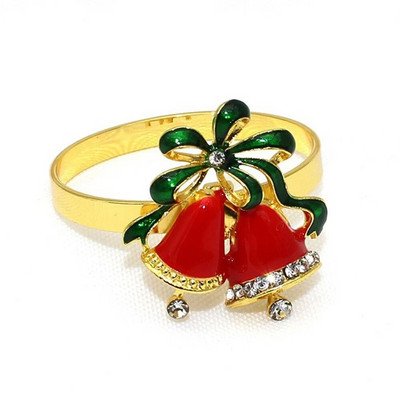 6Gb Zeķes formas salvešu gredzeni Zelta Ziemassvētku salvešu turētājs galda klāšanai Dzimšanas diena Lieldienas Rudens Pateicības kāzas De ERC113