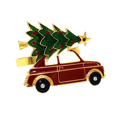 6Gb Zeķes formas salvešu gredzeni Zelta Ziemassvētku salvešu turētājs galda klāšanai Dzimšanas diena Lieldienas Rudens Pateicības kāzas De ERC113