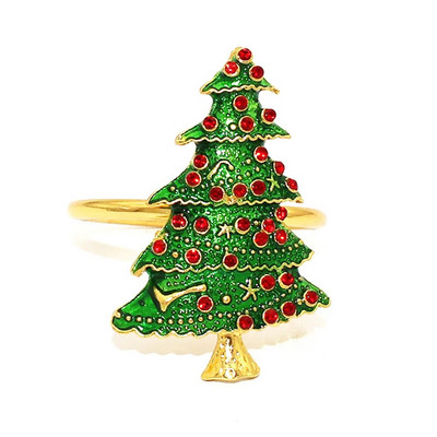 6Gb Zeķes formas salvešu gredzeni Zelta Ziemassvētku salvešu turētājs galda klāšanai Dzimšanas diena Lieldienas Rudens Pateicības kāzas De ERC113