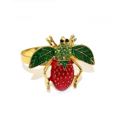 6 db Esküvői szalvéta gyűrűk piros csípős szalvéta gyűrű tartó karácsonyi hálaadás ünnepekre vacsora asztaldísz ERE59