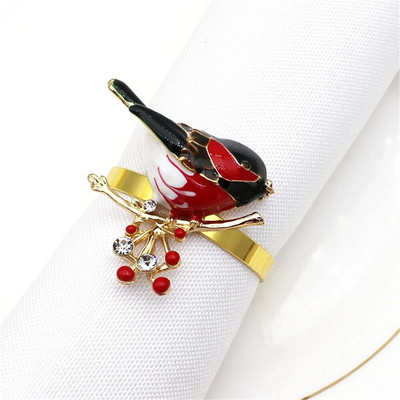 6 db Esküvői szalvéta gyűrűk piros csípős szalvéta gyűrű tartó karácsonyi hálaadás ünnepekre vacsora asztaldísz ERE59