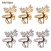 3/6/12db Karácsonyi szalvétatartó ötvözet Kiváló minőségű aranyos finom szarvas szalvéta gyűrű bár étterembe karácsonyi parti vacsora