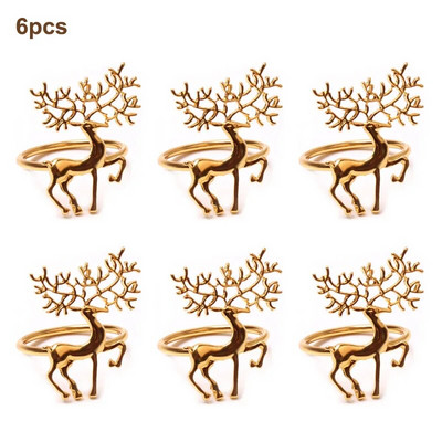 3/6/12db Karácsonyi szalvétatartó ötvözet Kiváló minőségű aranyos finom szarvas szalvéta gyűrű bár étterembe karácsonyi parti vacsora