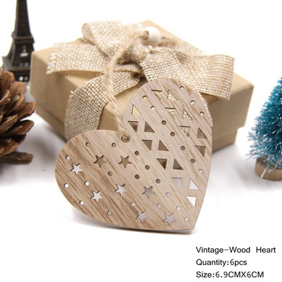 6 ΤΕΜ. Υπέροχα Ευρωπαϊκά Χριστουγεννιάτικα Ξύλινα Μενταγιόν Στολίδια Ξύλινη χειροτεχνία Διακοσμητικά χριστουγεννιάτικου δέντρου Παιδικά παιχνίδια Κρεμαστά δώρα