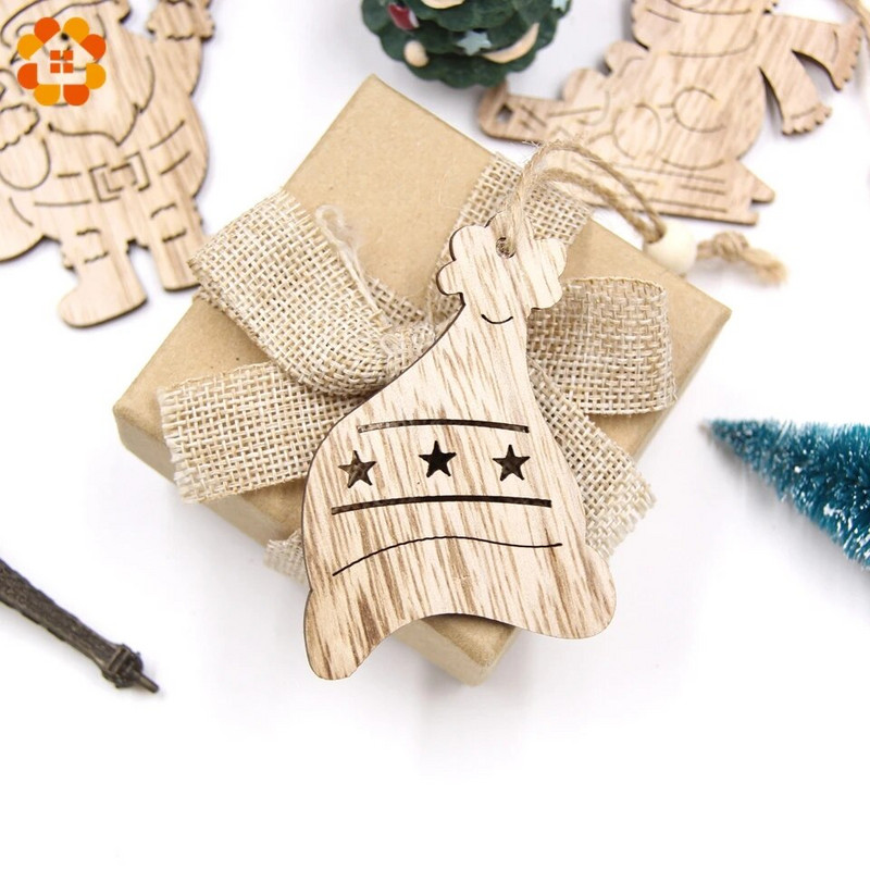 Badu.bg 6PCS Прекрасни европейски коледни дървени висулки Орнаменти ...