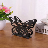 Modes melns/balts dzelzs metāla tauriņš salvešu gredzeni salvešu turētāji salvešu turētājs pusdienu galdam TB03