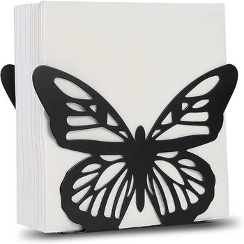 Модни черни/бели железни пръстени за салфетки с пеперуди Държачи за салфетки Държач за кърпички за маса за хранене TB03