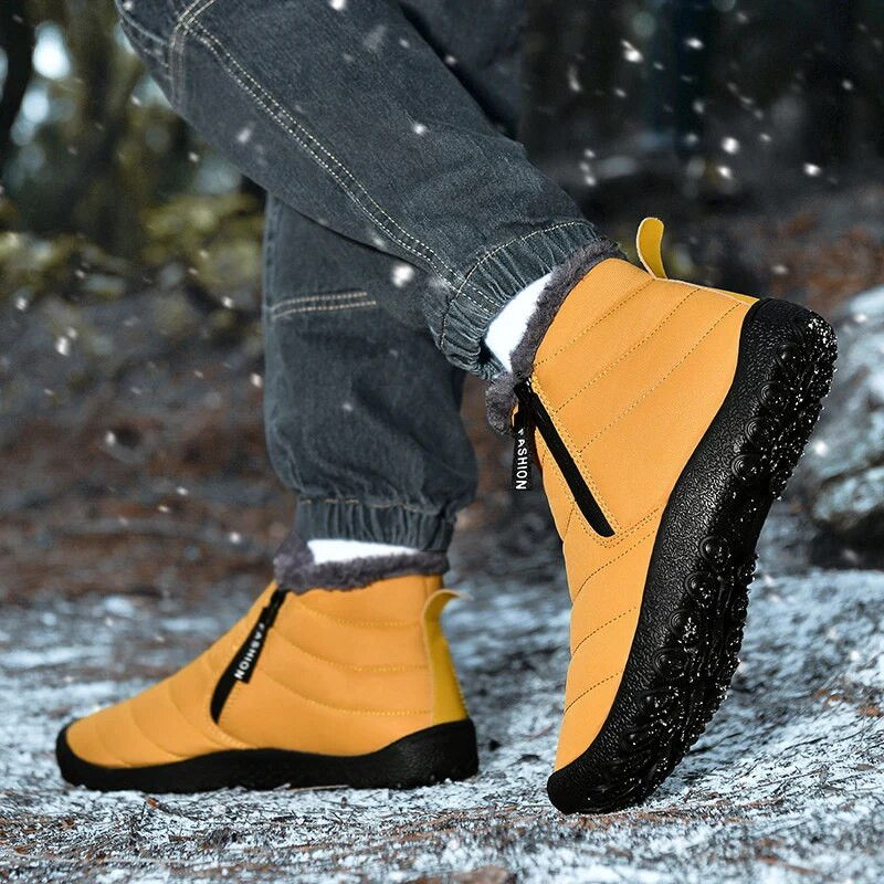 Talvised meeste saapad, lameda põhjaga mugavad kulumiskindlad puuvillased jalatsid soojaks vabaaja tossud meeste lumesaapad