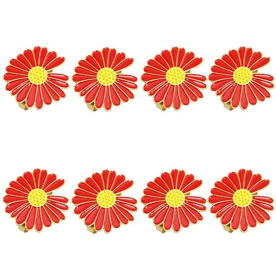 8Gb. Baltas rozes salvešu gredzeni Ziedu salvešu turētājs Gredzenu galda rotājums kāzu dzimšanas dienai Ziemassvētki Valentīna diena HWW01