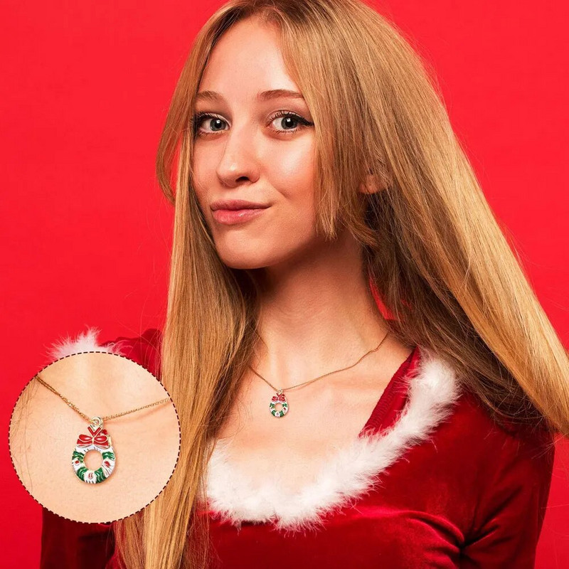 10x zománcozott karácsonyfa dekoráció Mikulás koszorú Hóember minta karácsonyi medál nyakláncok fülbevalók karkötők barkács kézzel készített kézműves