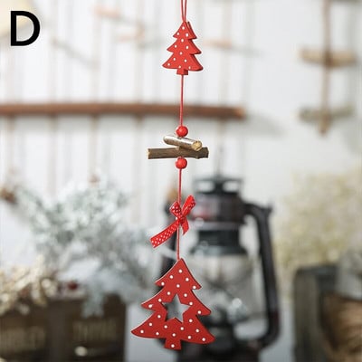 Božićni drveni ukrasi, šuplje obojene bijele točke, božićno drvce, viseći ukrasi s privjescima za dom, novogodišnji ukrasi 2024., dječji poklon