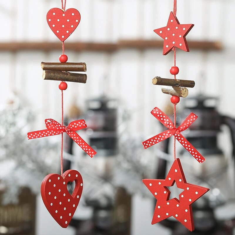 Božićni drveni ukrasi, šuplje obojene bijele točke, božićno drvce, viseći ukrasi s privjescima za dom, novogodišnji ukrasi 2024., dječji poklon