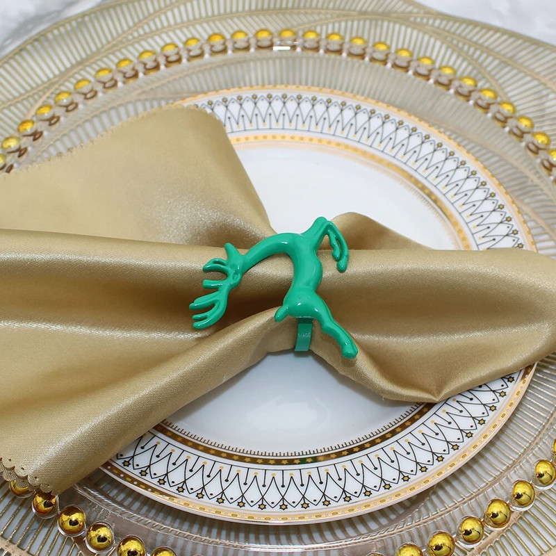 6 DB karácsonyi szalvéta gyűrűk fém jávorszarvas zöld strassz hópehely szalvéta csatok tartó gyűrűk esküvői asztaldíszhez HWC03