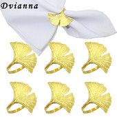 Dvianna 6Gb Fall Leaf salvešu gredzeni Zelta salvešu turētājs Ziemassvētku vakariņām Kāzām Pateicības dienai vai ikdienas lietošanai HWL73