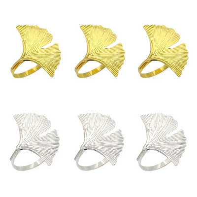 Dvianna 6Gb Fall Leaf salvešu gredzeni Zelta salvešu turētājs Ziemassvētku vakariņām Kāzām Pateicības dienai vai ikdienas lietošanai HWL73