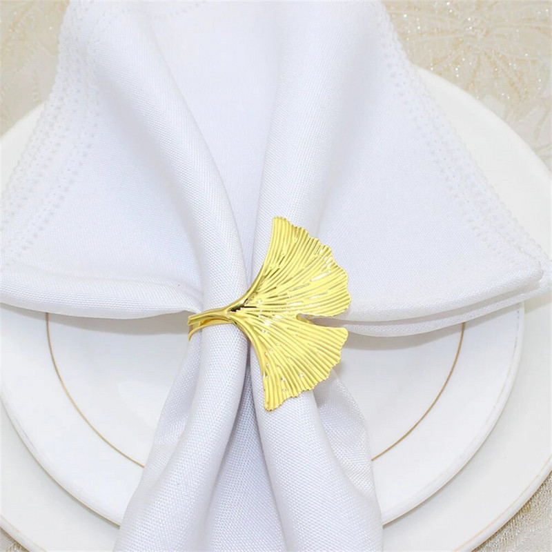 Dvianna 6Gb Fall Leaf salvešu gredzeni Zelta salvešu turētājs Ziemassvētku vakariņām Kāzām Pateicības dienai vai ikdienas lietošanai HWL73