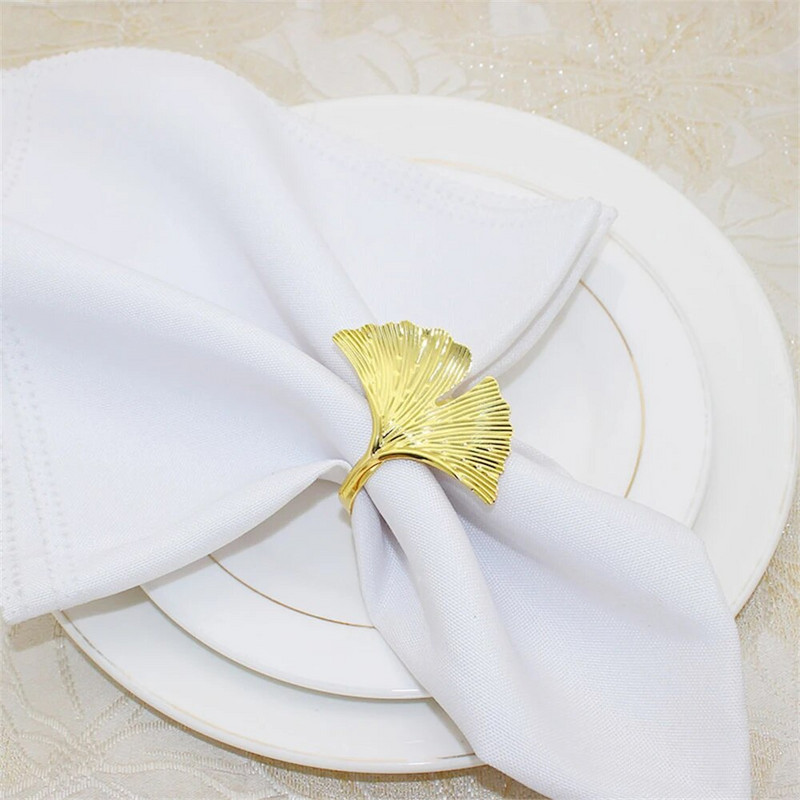 Dvianna 6Gb Fall Leaf salvešu gredzeni Zelta salvešu turētājs Ziemassvētku vakariņām Kāzām Pateicības dienai vai ikdienas lietošanai HWL73