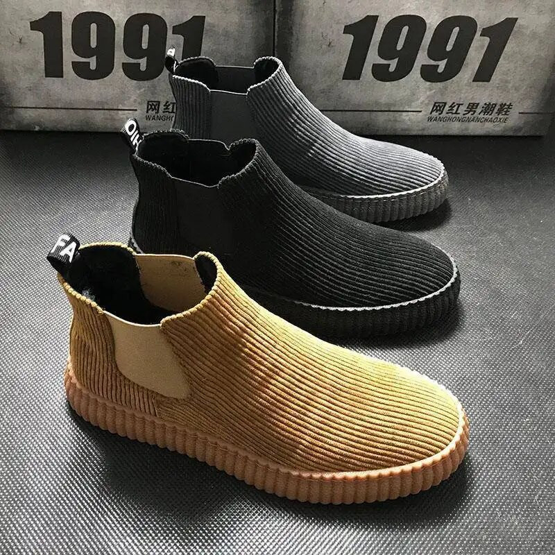Vīriešu apavi Pavasaris Rudens Ziemas Modes Apavi Plīša zābaki Vīriešu Augstie zābaki Vīriešu Sporta Ikdienas apavi Daudzpusīgi galda apavi
