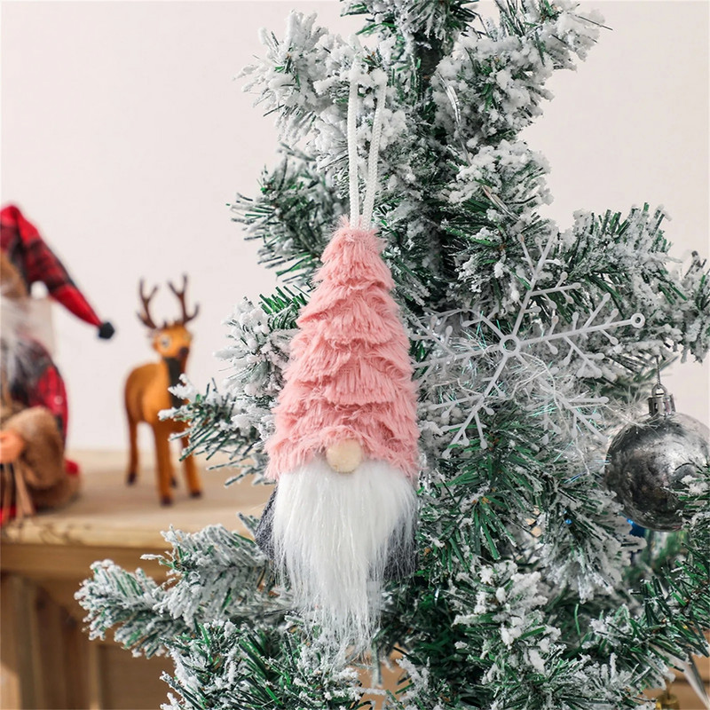 2023. gada Ziemassvētku rotājumi. Jauki rūķīši bezsejas rūķīšu lelle Ziemassvētku eglītes piekaramie rotājumi, rotājumi mājas bērniem, dāvana