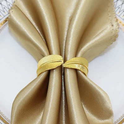 Χρυσό δαχτυλίδι χαρτοπετσέτας 12 τεμ. Φθινοπωρινή θήκη χαρτοπετσέτας για το γαμήλιο πάρτι των ευχαριστιών Χριστουγεννιάτικα συμπόσια Διακόσμηση τραπεζιού σπιτιού HWL05