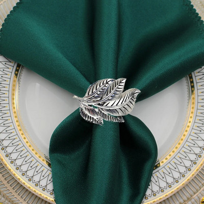 Χρυσό δαχτυλίδι χαρτοπετσέτας 12 τεμ. Φθινοπωρινή θήκη χαρτοπετσέτας για το γαμήλιο πάρτι των ευχαριστιών Χριστουγεννιάτικα συμπόσια Διακόσμηση τραπεζιού σπιτιού HWL05