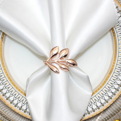 Χρυσό δαχτυλίδι χαρτοπετσέτας 12 τεμ. Φθινοπωρινή θήκη χαρτοπετσέτας για το γαμήλιο πάρτι των ευχαριστιών Χριστουγεννιάτικα συμπόσια Διακόσμηση τραπεζιού σπιτιού HWL05