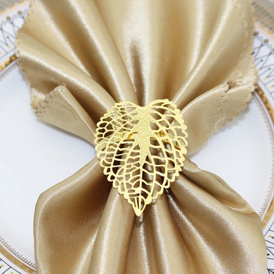 Χρυσό δαχτυλίδι χαρτοπετσέτας 12 τεμ. Φθινοπωρινή θήκη χαρτοπετσέτας για το γαμήλιο πάρτι των ευχαριστιών Χριστουγεννιάτικα συμπόσια Διακόσμηση τραπεζιού σπιτιού HWL05