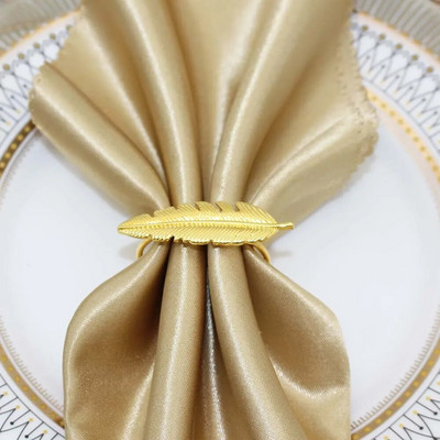 Χρυσό δαχτυλίδι χαρτοπετσέτας 12 τεμ. Φθινοπωρινή θήκη χαρτοπετσέτας για το γαμήλιο πάρτι των ευχαριστιών Χριστουγεννιάτικα συμπόσια Διακόσμηση τραπεζιού σπιτιού HWL05