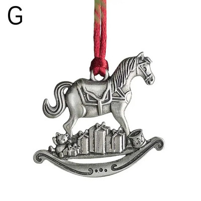 Ziemassvētku kulons Ziemassvētku eglīšu rotājumi Piekārti metāla dāvana DIY Ziemassvētku vecīša rotājumi bērniem Rotaļlietas Klauss Sniegavīrs Ballīte R9Q4