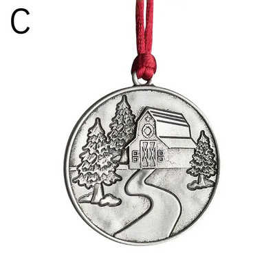 Ziemassvētku kulons Ziemassvētku eglīšu rotājumi Piekārti metāla dāvana DIY Ziemassvētku vecīša rotājumi bērniem Rotaļlietas Klauss Sniegavīrs Ballīte R9Q4