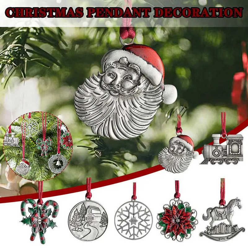 Ziemassvētku kulons Ziemassvētku eglīšu rotājumi Piekārti metāla dāvana DIY Ziemassvētku vecīša rotājumi bērniem Rotaļlietas Klauss Sniegavīrs Ballīte R9Q4