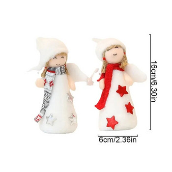Коледна украса Плюшен ангел Момиче Кукла Висулка Коледно дърво Висящи орнаменти Нова година 2023 Коледен подарък Консумативи за играчки
