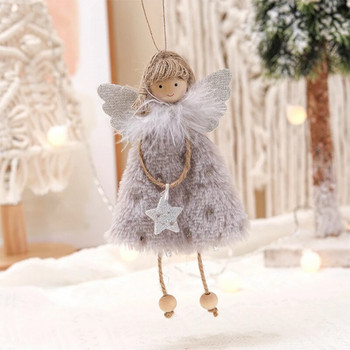 Коледна плюшена играчка за кукла ангел Висящи висулки Орнаменти Новогодишна украса за коледно дърво Noel Natal Decoration Home Decor